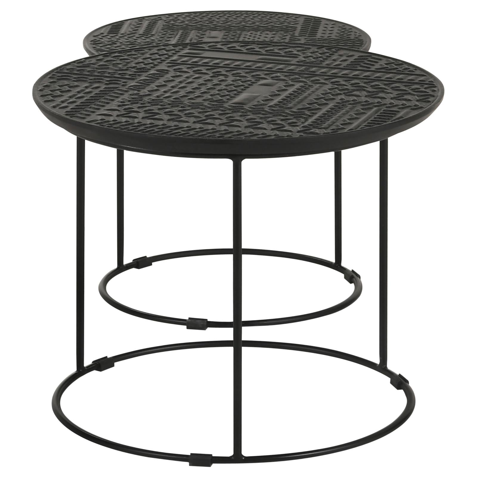 Loannis 2-Piece Round Nesting Table Matte Black - 935842 - Bien Home Furniture &amp; Electronics