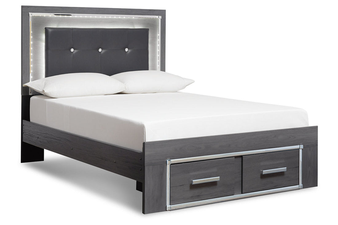 Lodanna Gray Full Panel Bed with 2 Storage Drawers - SET | B214-84S | B214-86 | B214-87 - Bien Home Furniture &amp; Electronics