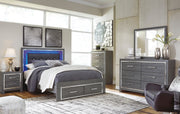 Lodanna Gray LED Footboard Storage Bedroom Set - SET | B214-56S | B214-58 | B214-97 | B214-31 | B214-36 | B214-92 | B214-46 - Bien Home Furniture & Electronics