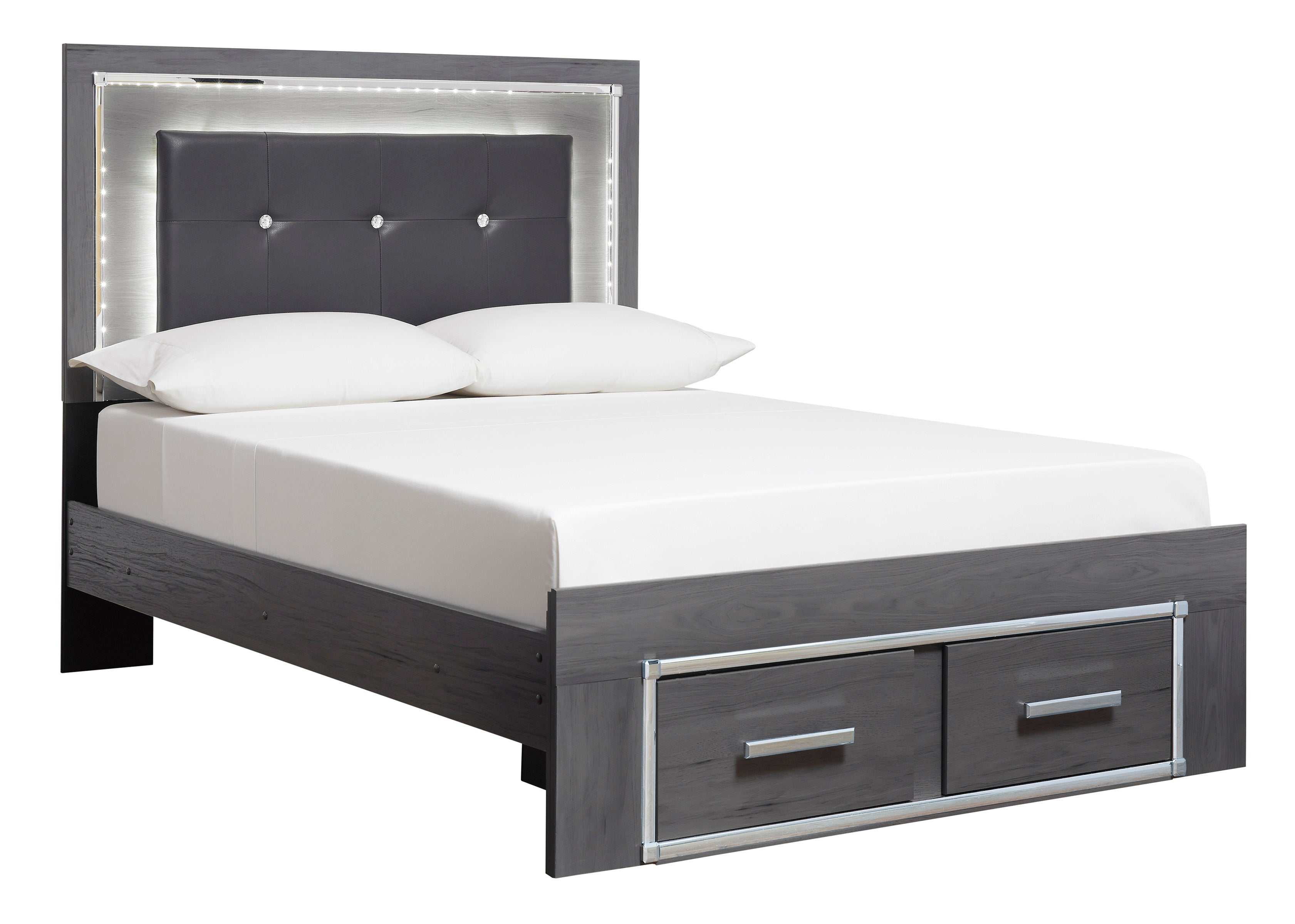 Lodanna Gray LED Footboard Storage Youth Bedroom Set - SET | B214-84S | B214-86 | B214-87 | B214-31 | B214-36 | B214-92 | B214-46 - Bien Home Furniture &amp; Electronics