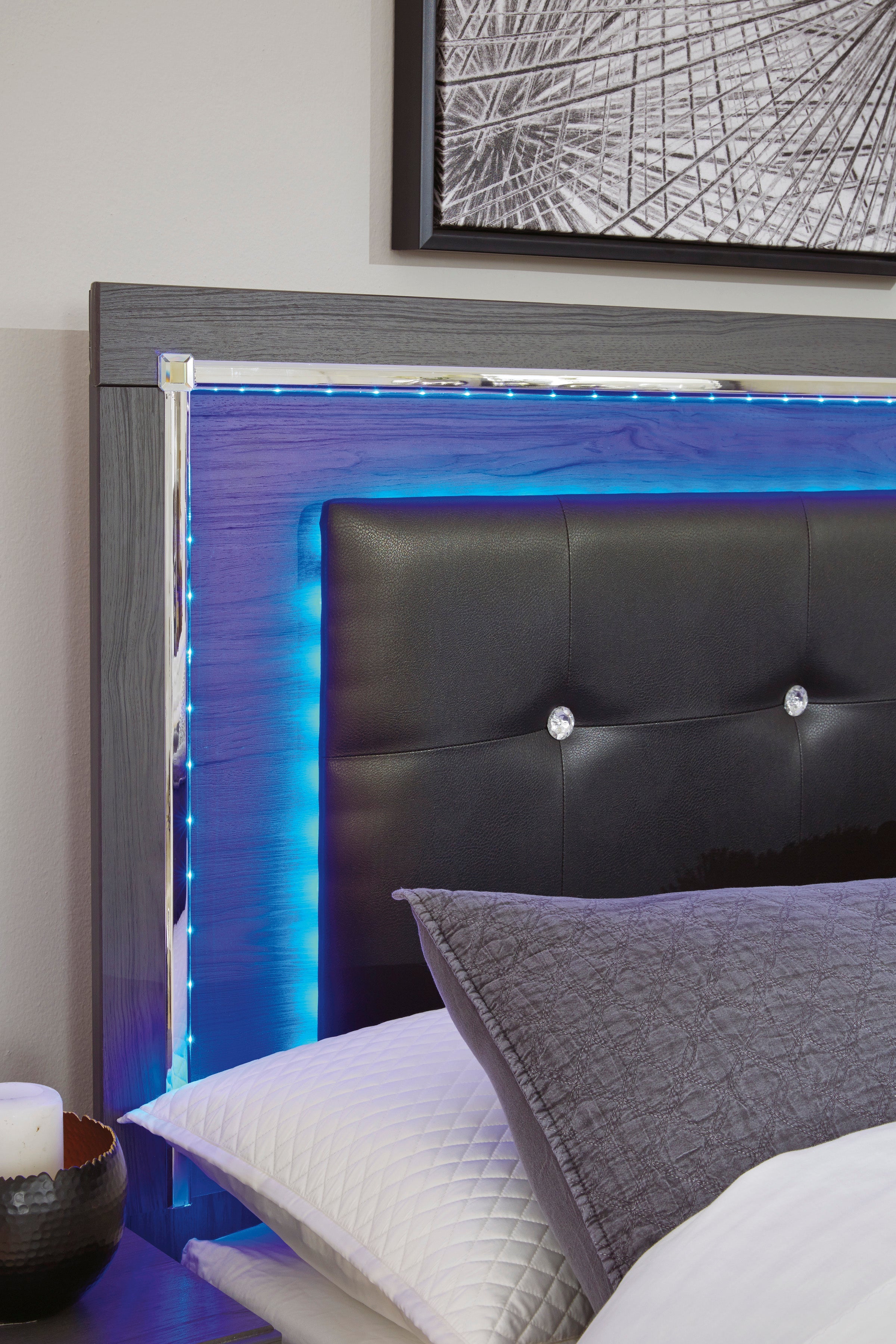 Lodanna Gray LED Panel Bedroom Set - SET | B214-54 | B214-57 | B214-96 | B214-31 | B214-36 | B214-92 | B214-46 - Bien Home Furniture &amp; Electronics