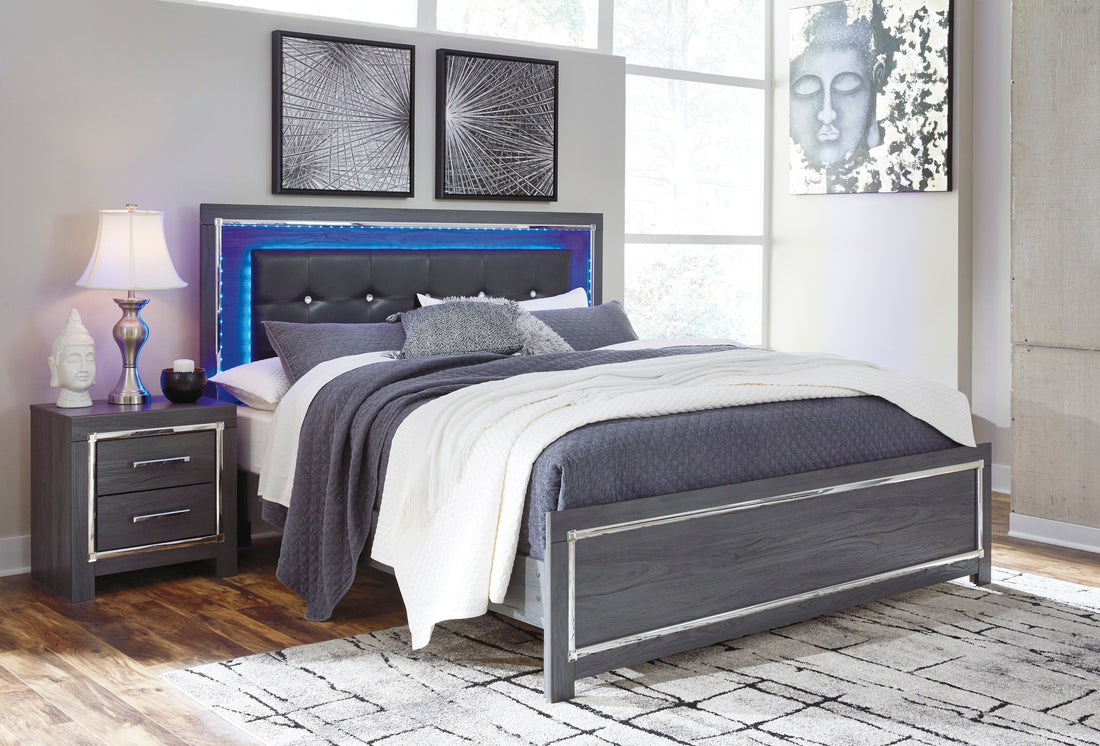 Lodanna Gray LED Platform Bedroom Set - SET | B214-56 | B214-58 | B214-95 | B214-31 | B214-92 | B100-14 - Bien Home Furniture & Electronics