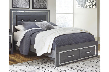 Lodanna Gray Queen Panel Bed with 2 Storage Drawers - SET | B214-54S | B214-57 | B214-95 | B100-13 - Bien Home Furniture &amp; Electronics