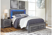 Lodanna Gray Queen Panel Bed with 2 Storage Drawers - SET | B214-54S | B214-57 | B214-96 - Bien Home Furniture & Electronics