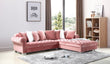 London Pink Velvet RAF Oversized Sectional - London-Pink - Bien Home Furniture & Electronics