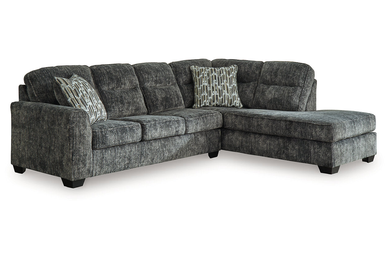 Lonoke Gunmetal 2-Piece Sectional with Chaise - 50504S2 - Bien Home Furniture &amp; Electronics