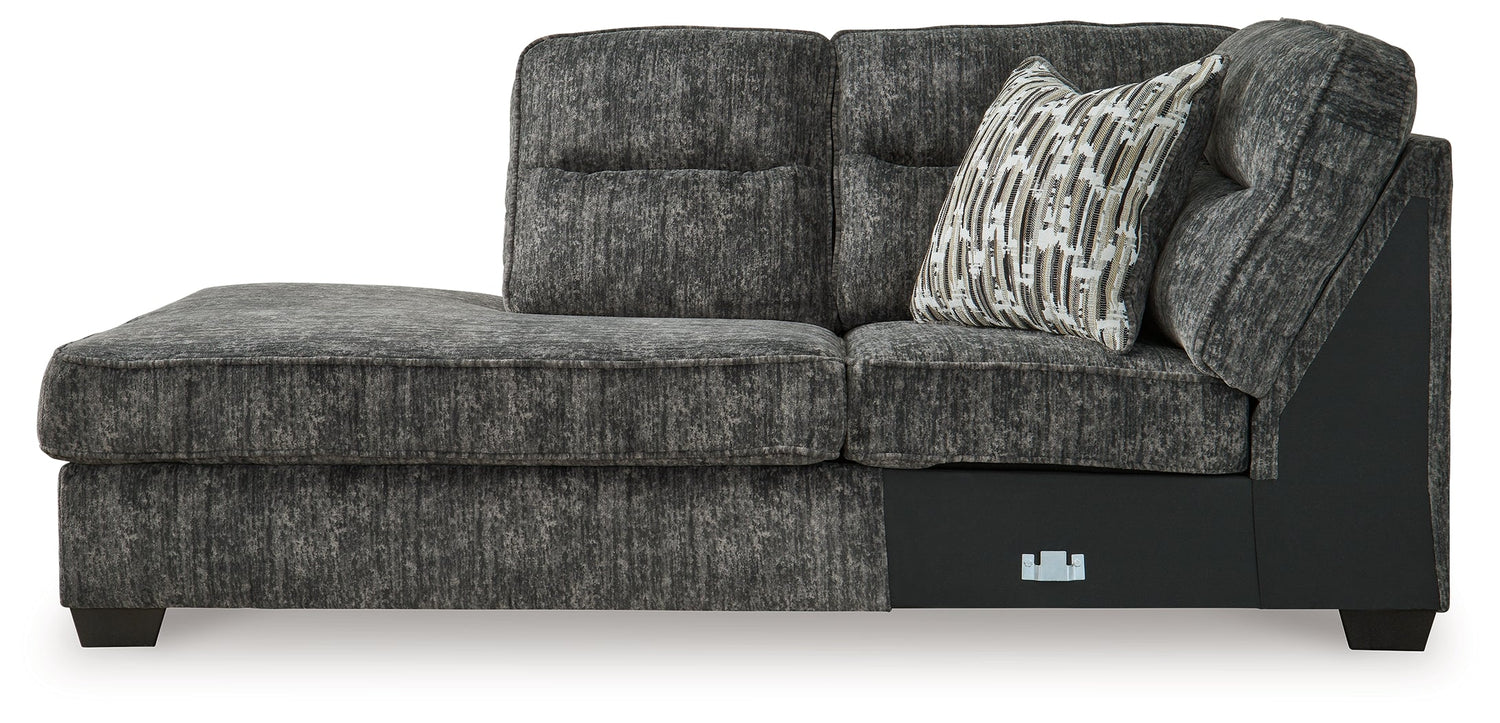 Lonoke Gunmetal Left-Arm Facing Corner Chaise - 5050416 - Bien Home Furniture &amp; Electronics