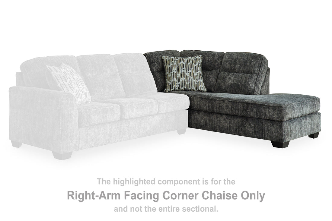 Lonoke Gunmetal Right-Arm Facing Corner Chaise - 5050417 - Bien Home Furniture &amp; Electronics