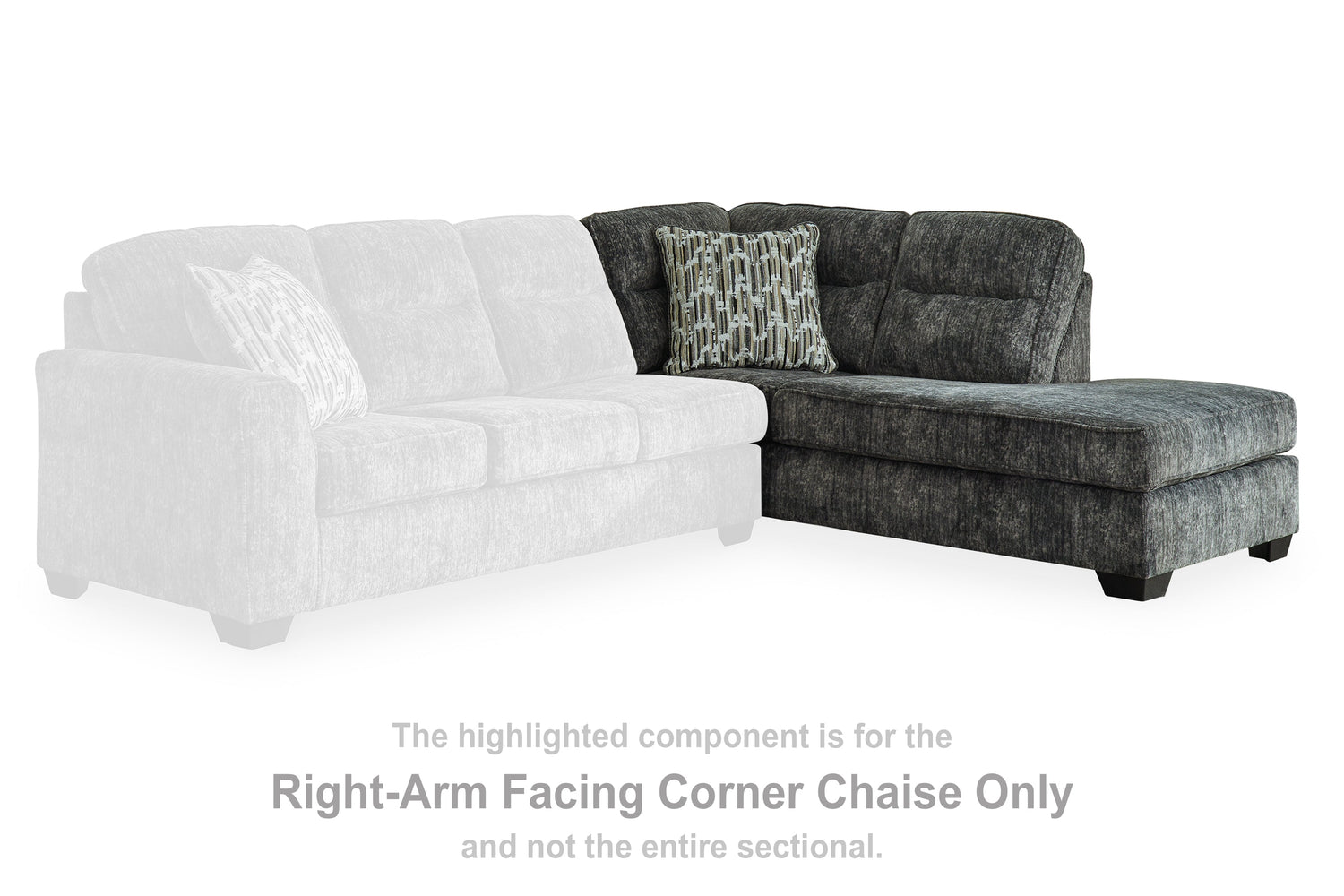 Lonoke Gunmetal Right-Arm Facing Corner Chaise - 5050417 - Bien Home Furniture &amp; Electronics