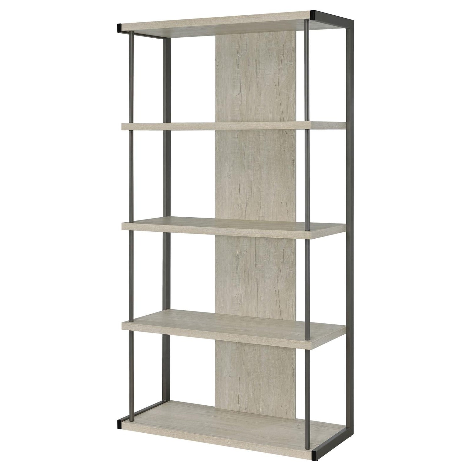 Loomis Whitewashed Gray 4-Shelf Bookcase - 805884 - Bien Home Furniture &amp; Electronics