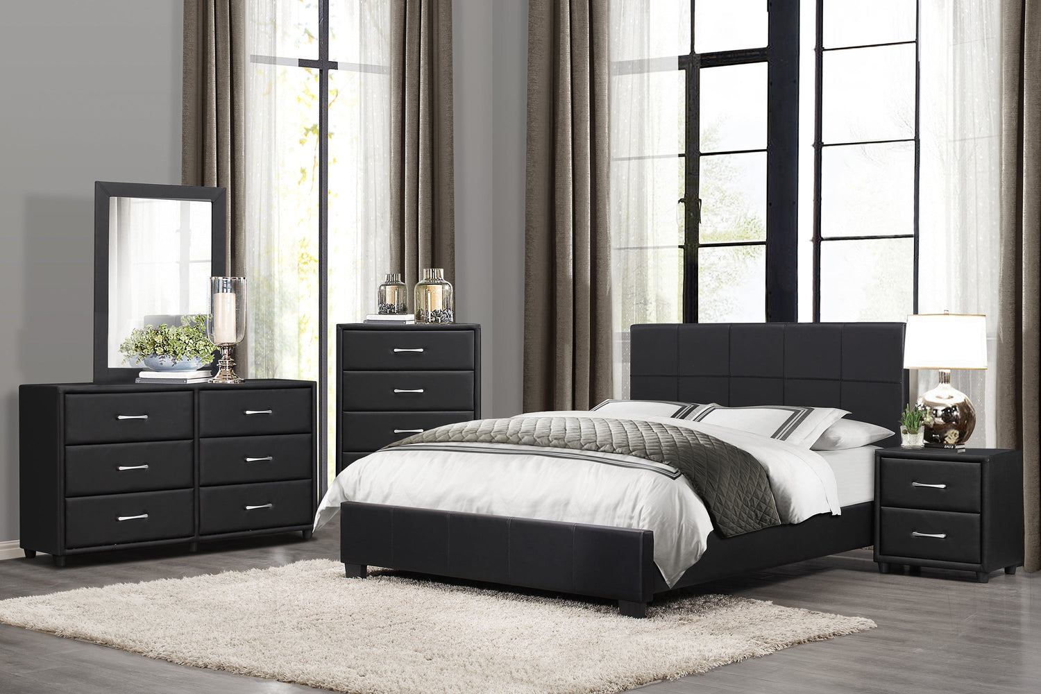 Lorenzi Black Dresser - 2220-5 - Bien Home Furniture &amp; Electronics