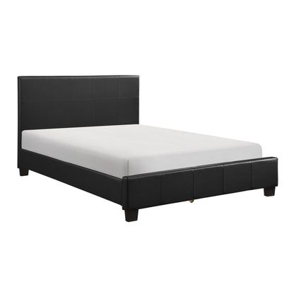 Lorenzi Black Queen Upholstered Platform Bed - SET | 2220-1 | 2220-3 - Bien Home Furniture &amp; Electronics