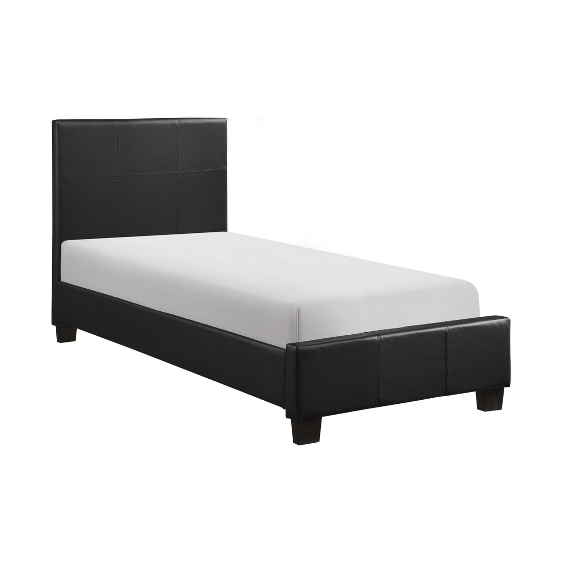 Lorenzi Black Twin Upholstered Platform Bed - SET | 2220T-1 | 2220T-3 - Bien Home Furniture &amp; Electronics