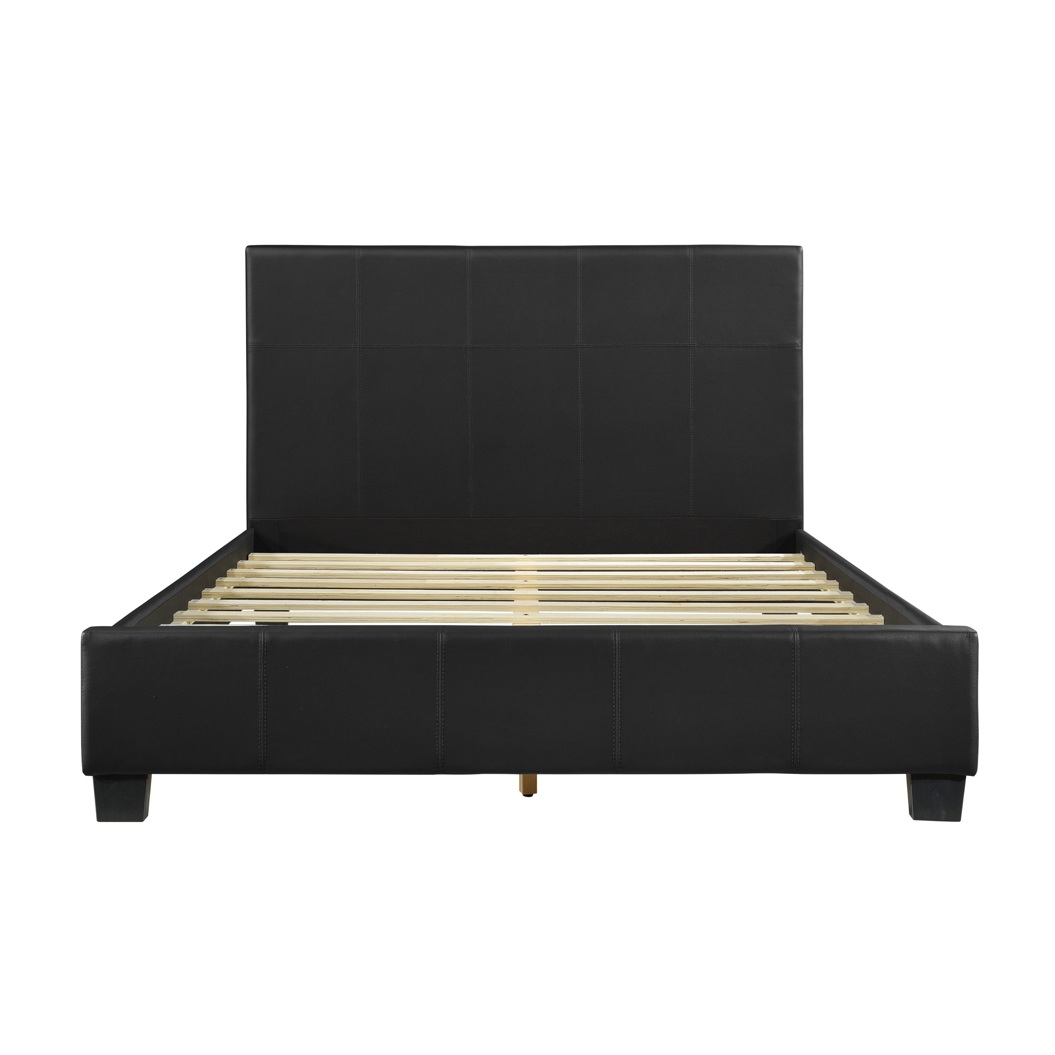 Lorenzi Black Upholstered Platform Bedroom Set - SET | 2220-5 | 2220-6 | 2220-4 | 2220-9 | 2220K-1EK | 2220K-3EK - Bien Home Furniture &amp; Electronics