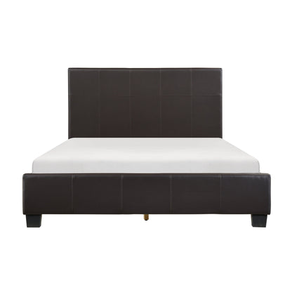 Lorenzi Dark Brown Full Upholstered Platform Bed - SET | 2220FDBR-1 | 2220FDBR-3 - Bien Home Furniture &amp; Electronics