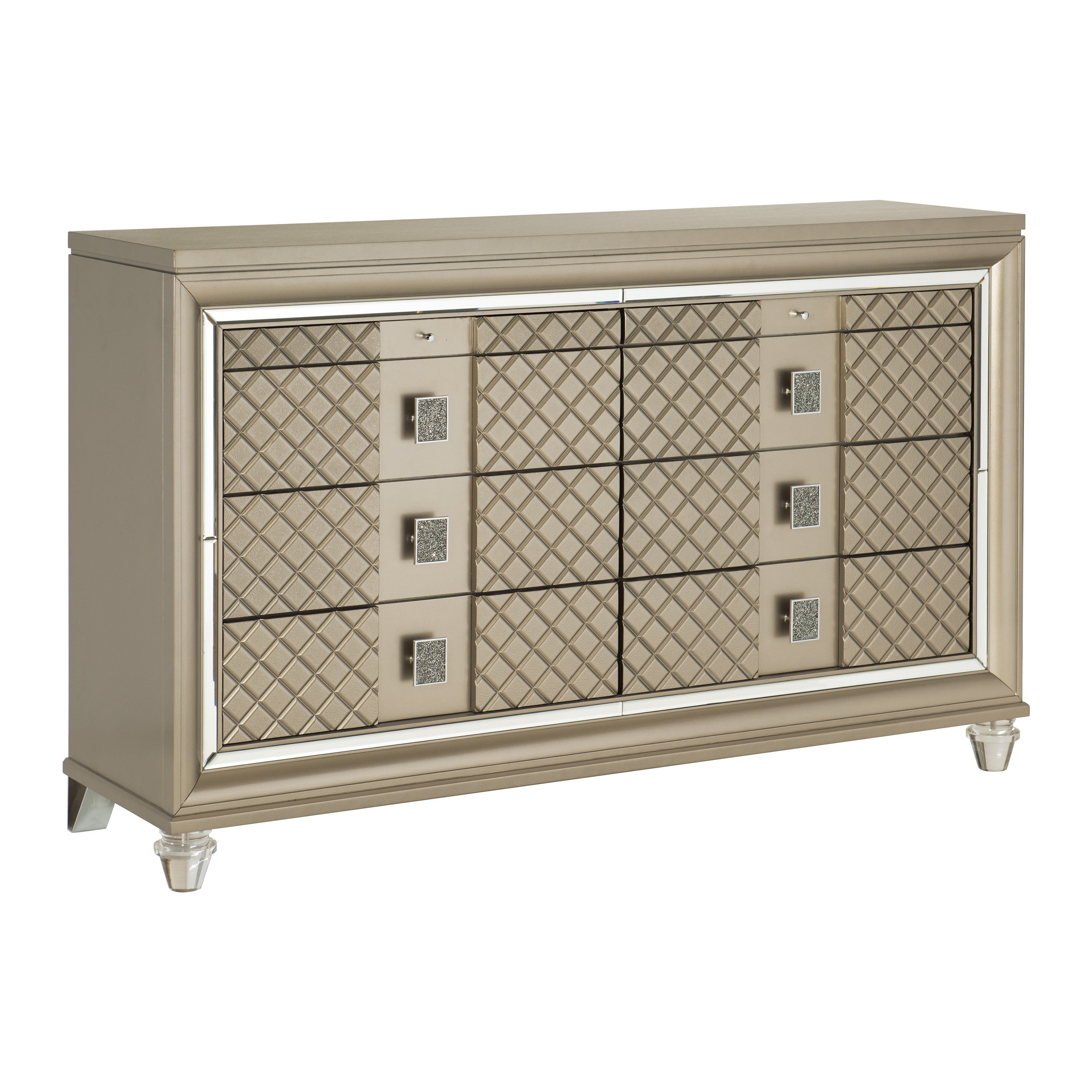 Loudon Champagne Metallic Dresser - 1515-5 - Bien Home Furniture &amp; Electronics