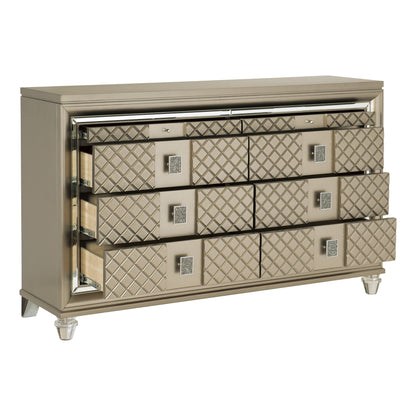 Loudon Champagne Metallic Dresser - 1515-5 - Bien Home Furniture &amp; Electronics