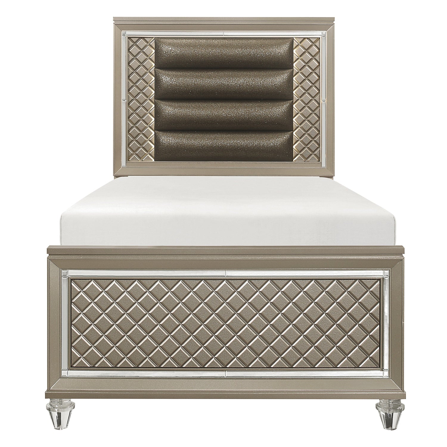 Loudon Champagne Metallic Twin Platform Bed - B1515T-1* - Bien Home Furniture &amp; Electronics