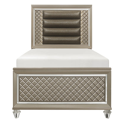 Loudon Champagne Metallic Twin Platform Bed - B1515T-1* - Bien Home Furniture &amp; Electronics