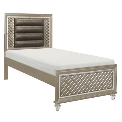 Loudon Champagne Metallic Twin Platform Bed - B1515T-1* - Bien Home Furniture &amp; Electronics