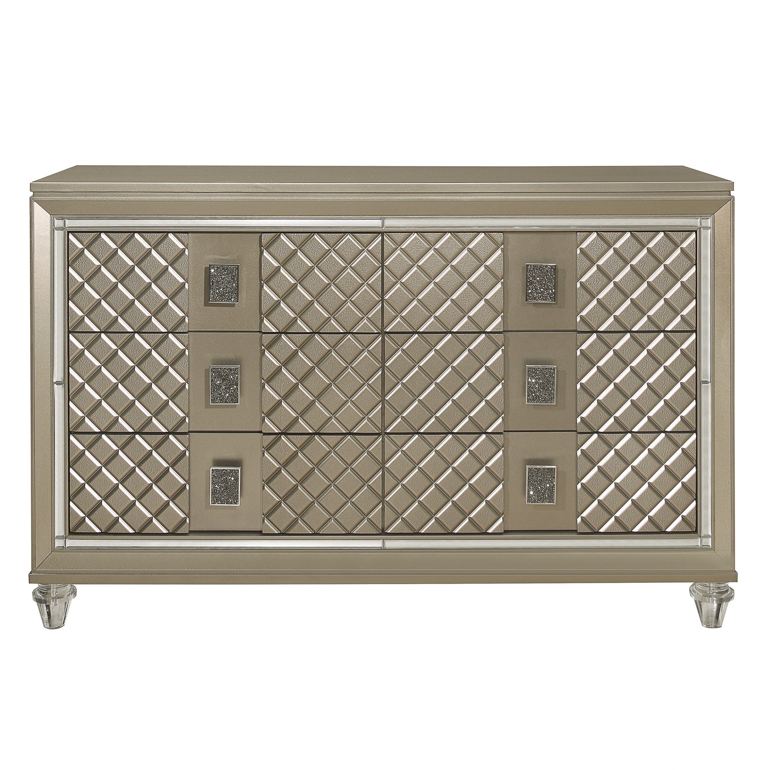 Loudon Champagne Metallic Youth Dresser - B1515-5 - Bien Home Furniture &amp; Electronics