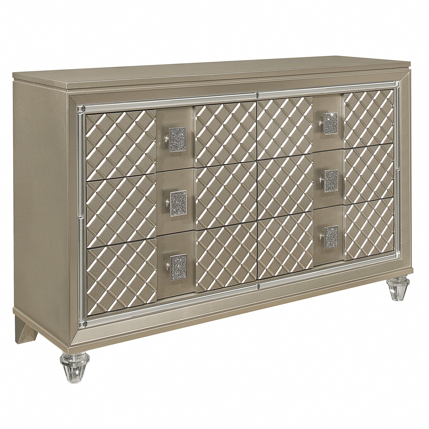 Loudon Champagne Metallic Youth Dresser - B1515-5 - Bien Home Furniture &amp; Electronics