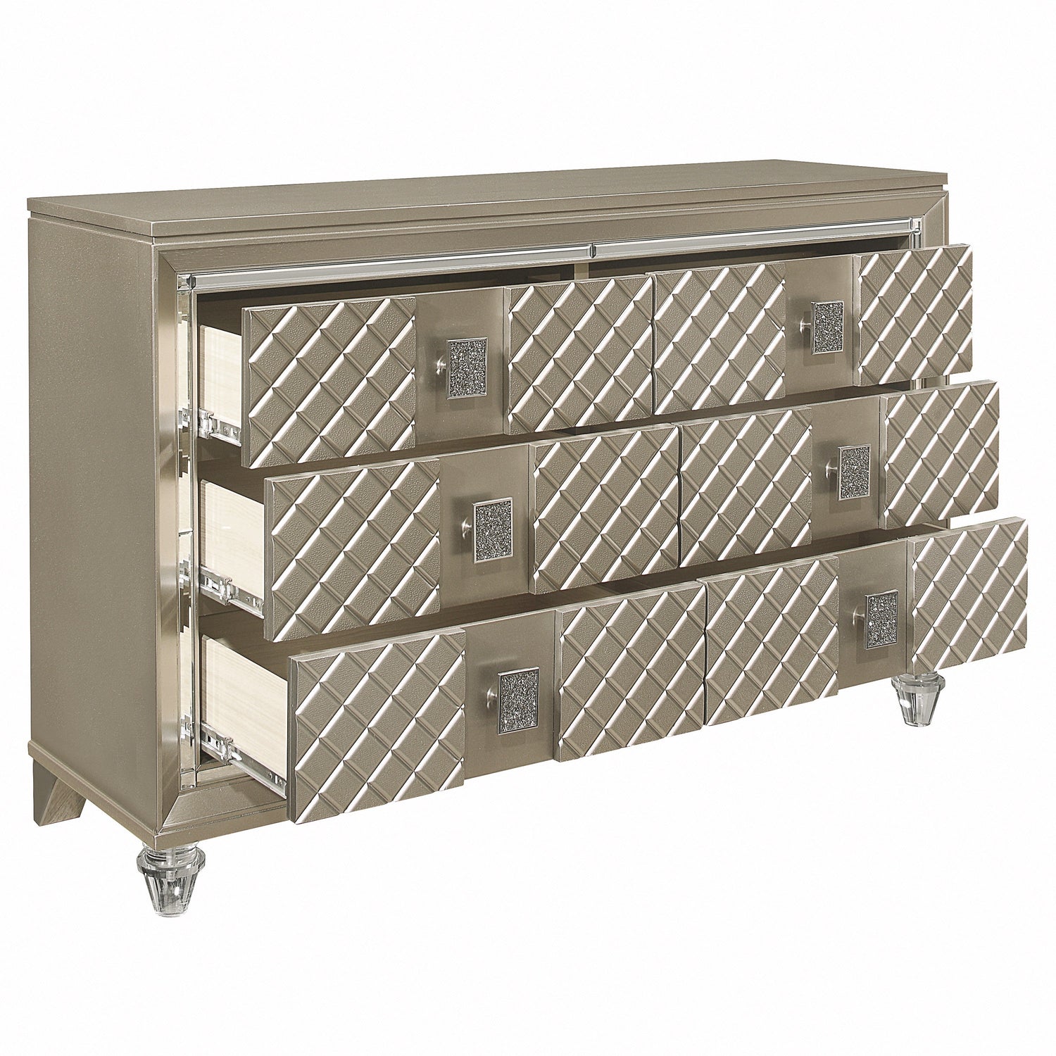 Loudon Champagne Metallic Youth Dresser - B1515-5 - Bien Home Furniture &amp; Electronics