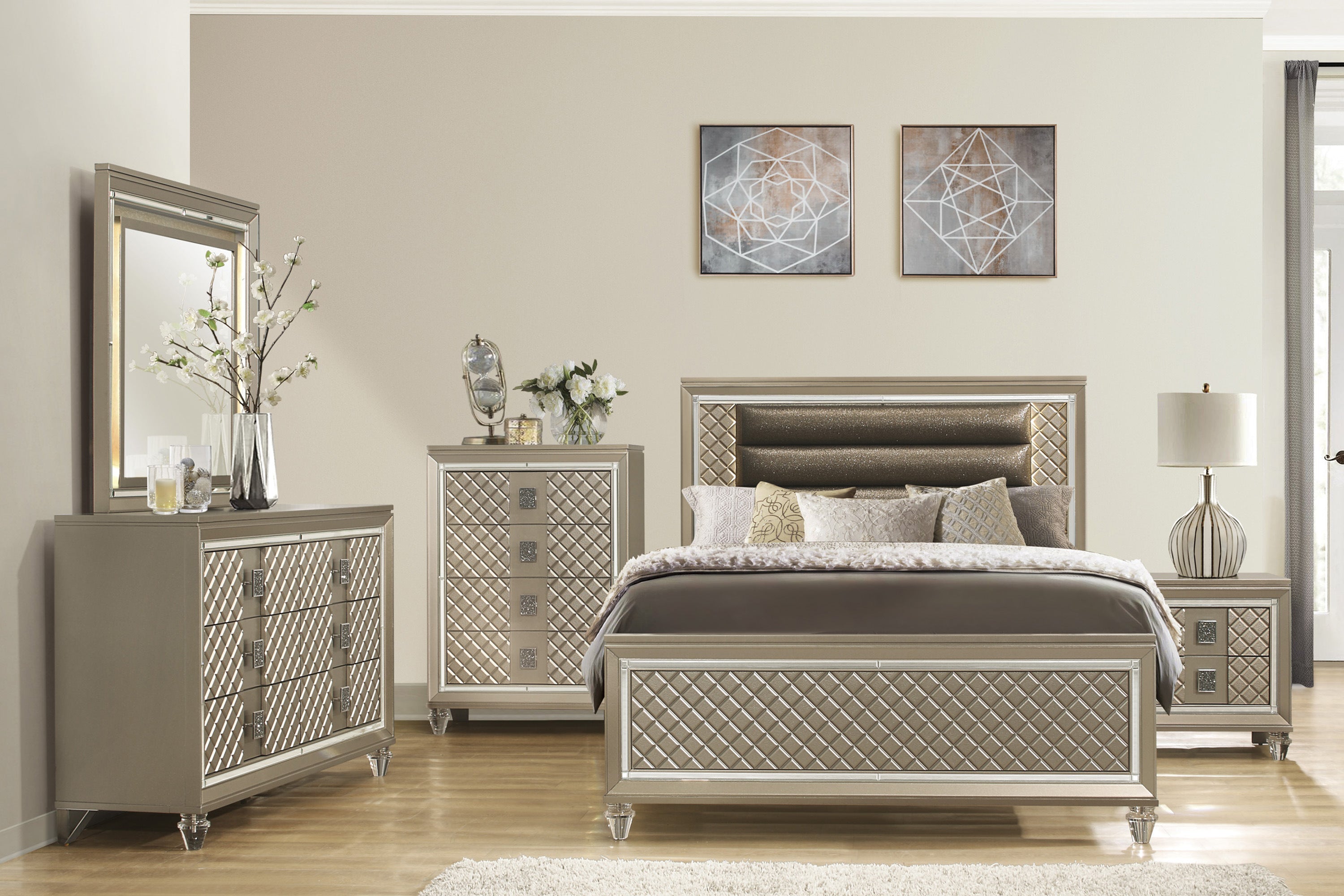 Loudon Champagne Metallic Youth Mirror (Mirror Only) - B1515-6 - Bien Home Furniture &amp; Electronics