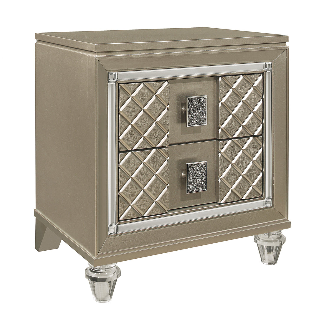 Loudon Champagne Metallic Youth Nightstand - B1515-4 - Bien Home Furniture &amp; Electronics