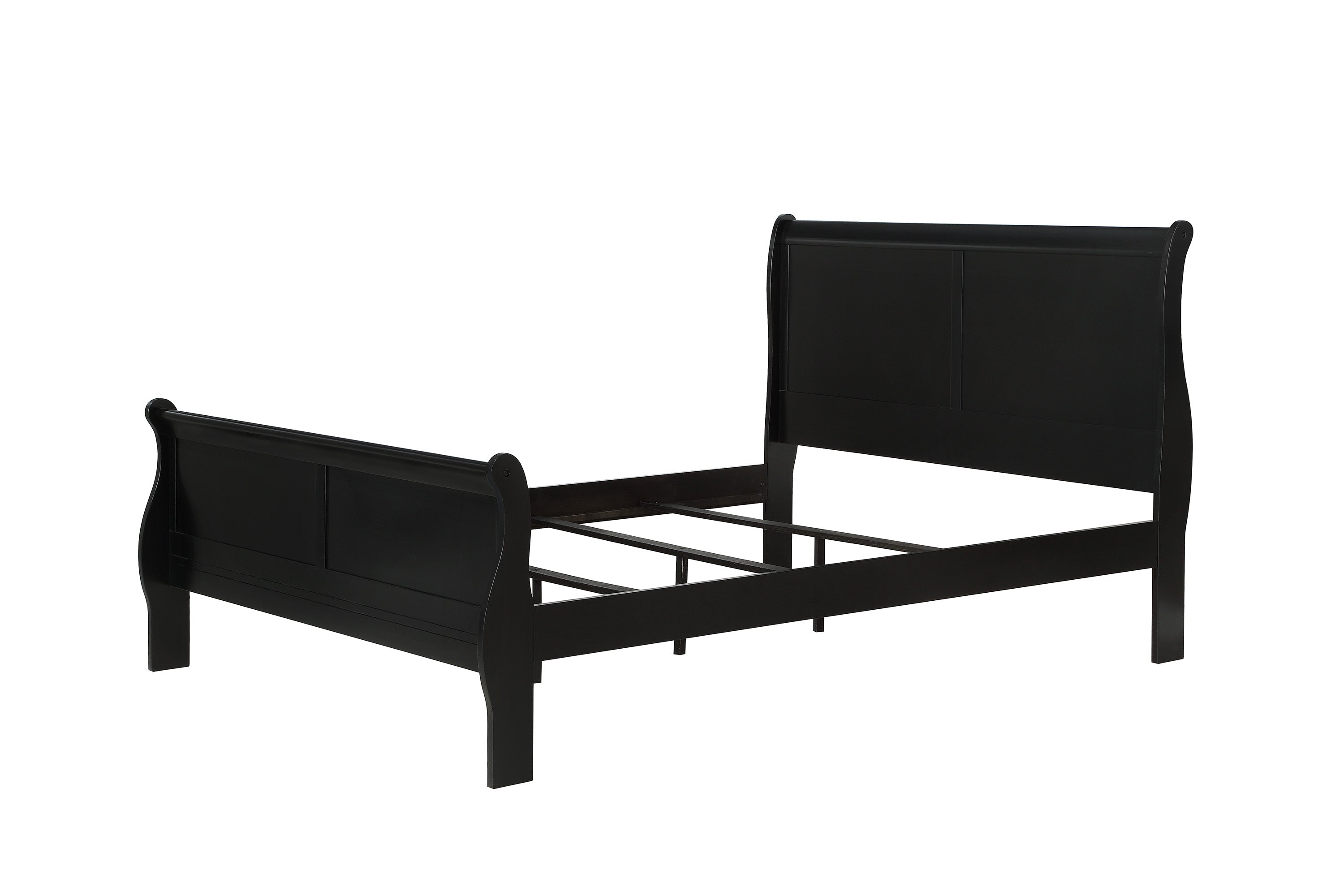 Louis Philip Black Twin Sleigh Bed - SET | B3950-T-HBFB | B3950-T-RAIL - Bien Home Furniture &amp; Electronics