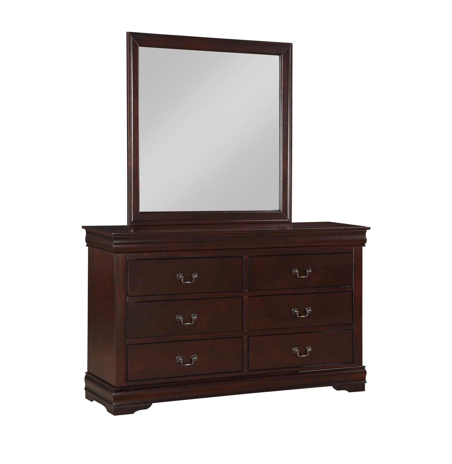 Louis Philip Cherry Bedroom Mirror (Mirror Only) - B3850-11 - Bien Home Furniture &amp; Electronics