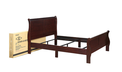 Louis Philip Cherry King Sleigh Bed - SET | B3850-K-HBFB | B3850-K-RAIL - Bien Home Furniture &amp; Electronics