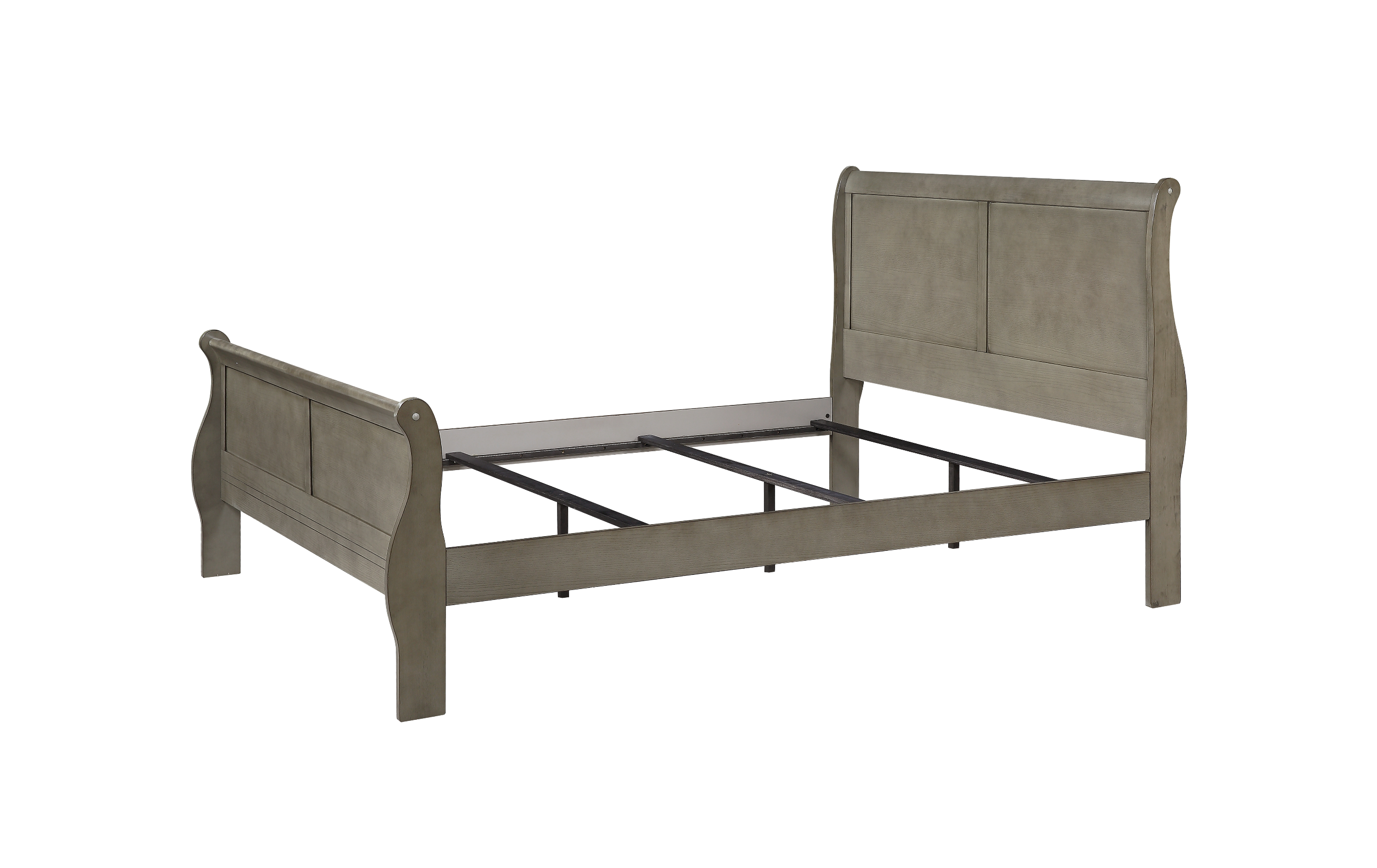 Louis Philip Gray Queen Sleigh Bed - SET | B3550-Q-HBFB | B3550-Q-RAIL - Bien Home Furniture &amp; Electronics