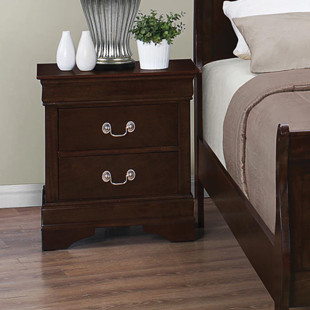 Louis Philippe 2-Drawer Nightstand Cappuccino - 202412 - Bien Home Furniture &amp; Electronics