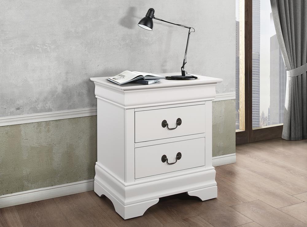 Louis Philippe 2-Drawer Nightstand White - 204692 - Bien Home Furniture &amp; Electronics