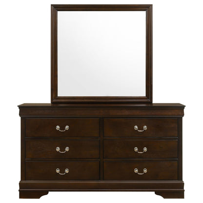 Louis Philippe 6-drawer Dresser with Mirror Cappuccino - 202413M - Bien Home Furniture &amp; Electronics