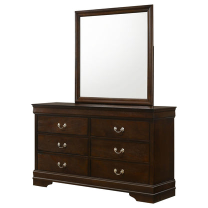 Louis Philippe 6-drawer Dresser with Mirror Cappuccino - 202413M - Bien Home Furniture &amp; Electronics
