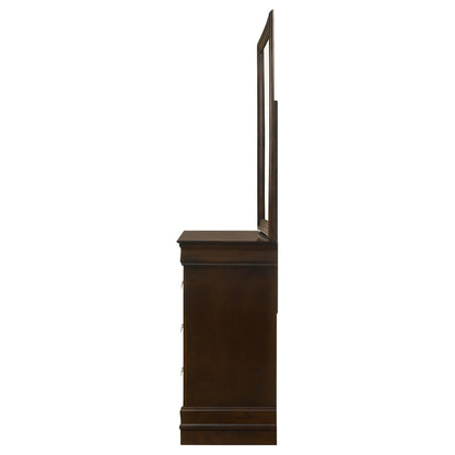 Louis Philippe 6-drawer Dresser with Mirror Cappuccino - 202413M - Bien Home Furniture &amp; Electronics
