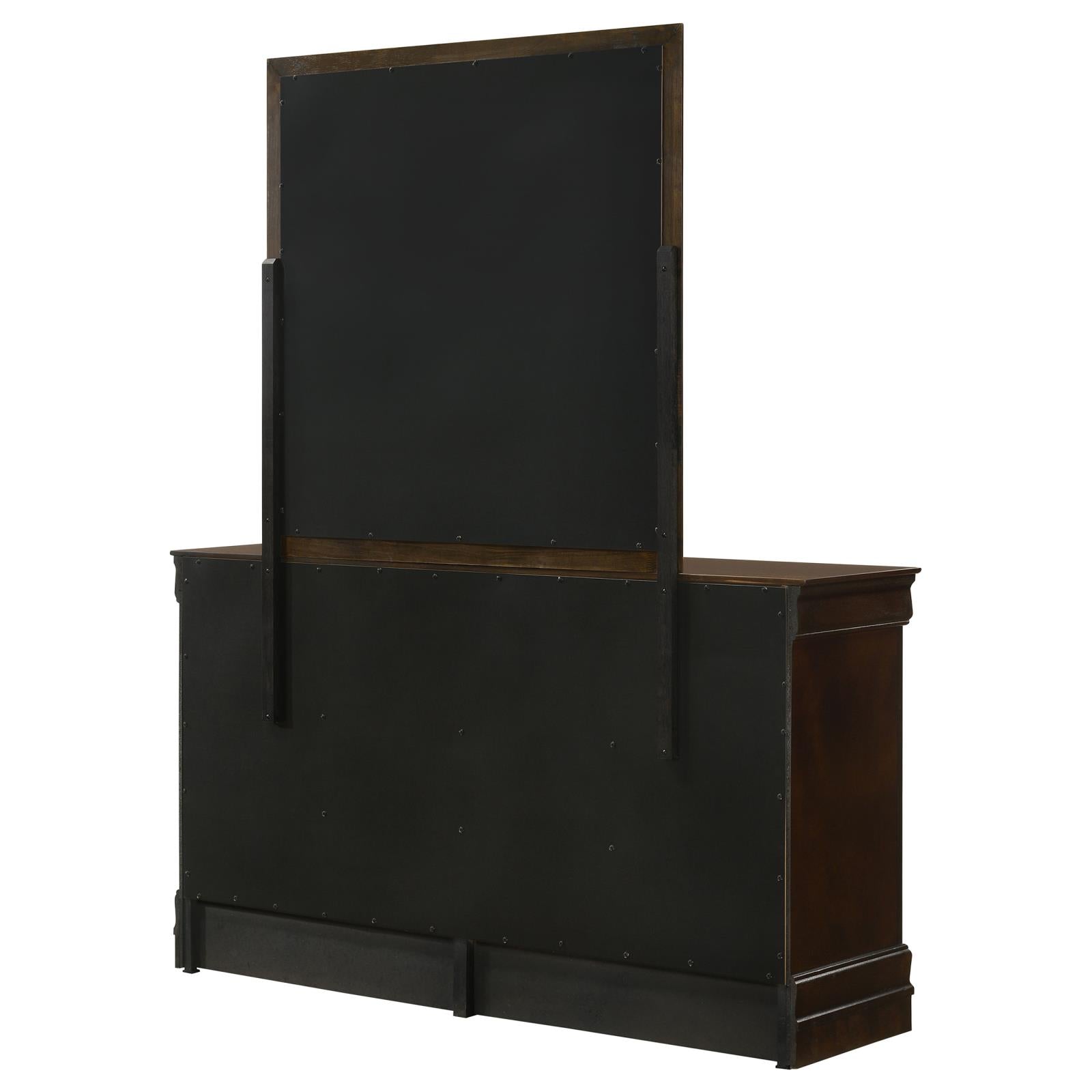 Louis Philippe 6-drawer Dresser with Mirror Cappuccino - 202413M - Bien Home Furniture &amp; Electronics