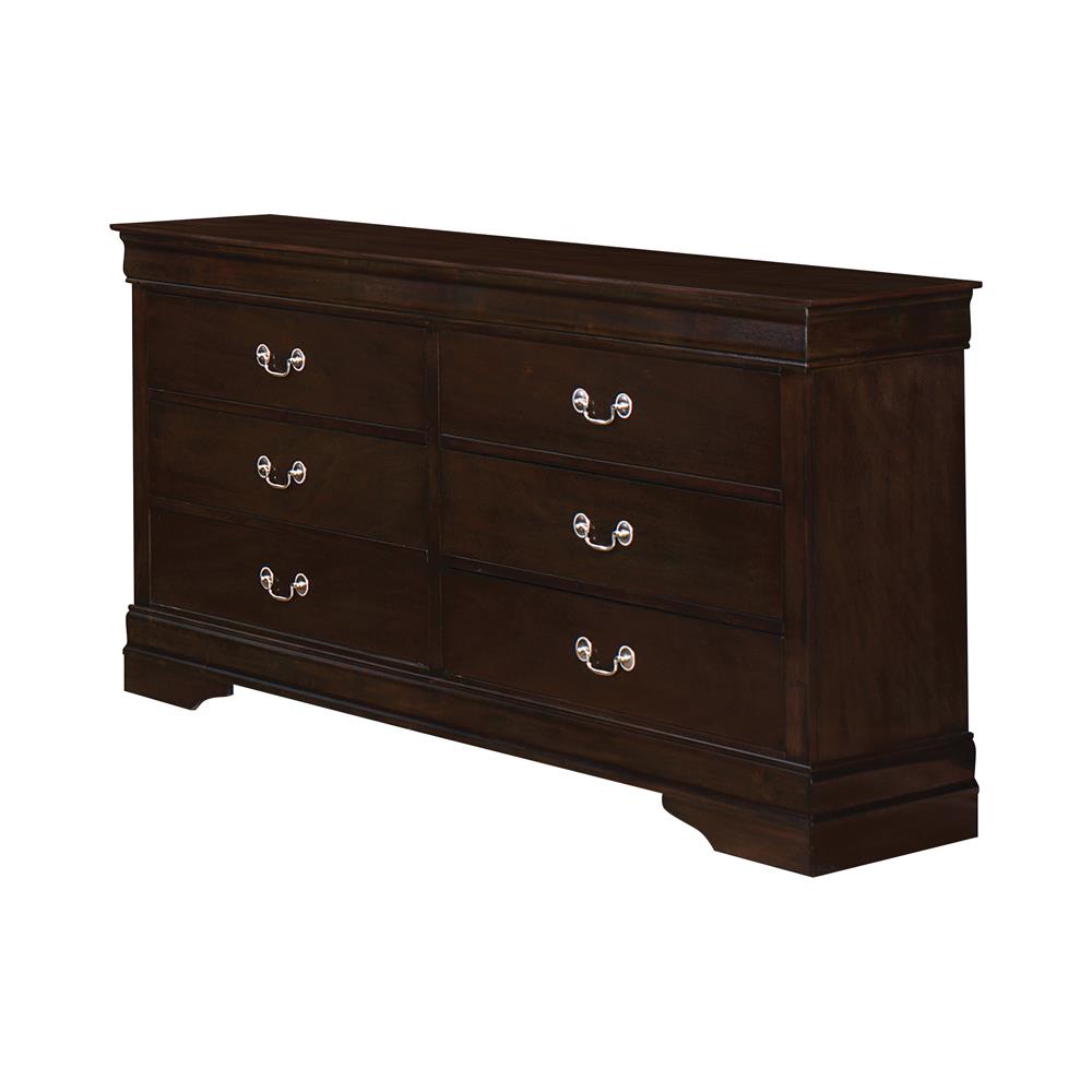 Louis Philippe Cappuccino 6-Drawer Dresser - 202413 - Bien Home Furniture &amp; Electronics