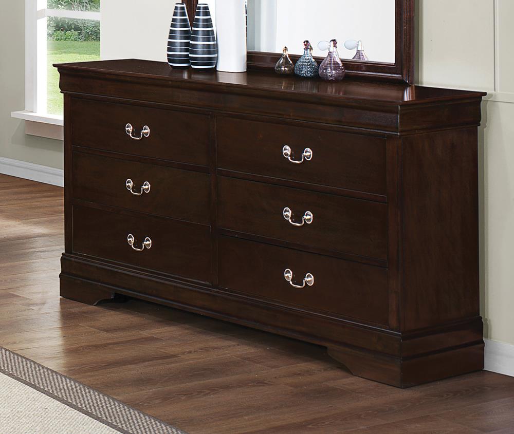 Louis Philippe Cappuccino 6-Drawer Dresser - 202413 - Bien Home Furniture &amp; Electronics