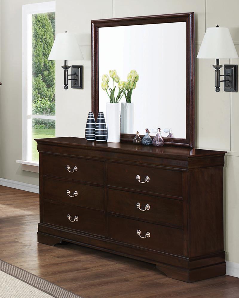 Louis Philippe Cappuccino 6-Drawer Dresser - 202413 - Bien Home Furniture &amp; Electronics