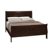 Louis Philippe Eastern King Panel Sleigh Bed Cappuccino - 202411KE - Bien Home Furniture & Electronics