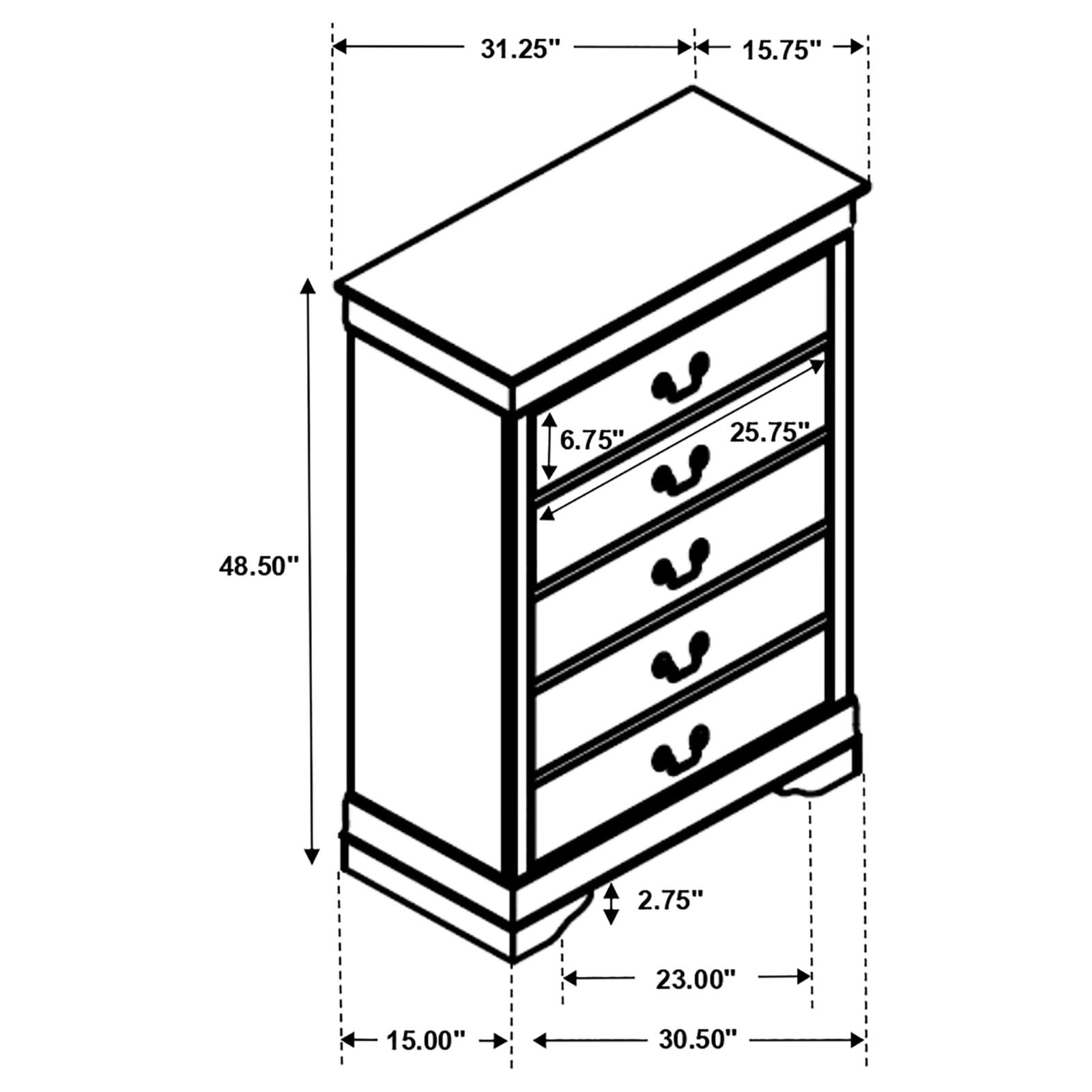 Louis Philippe Panel Bedroom Set with High Headboard - 202411T-S5 - Bien Home Furniture &amp; Electronics