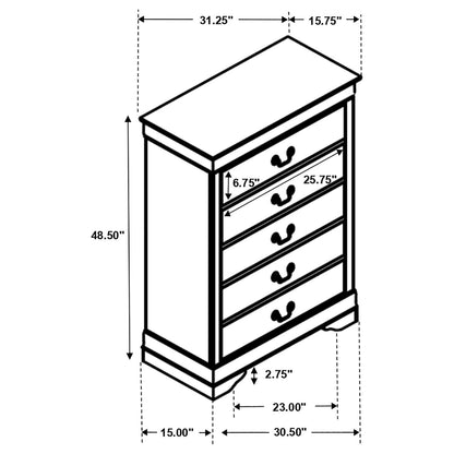 Louis Philippe Panel Bedroom Set with High Headboard - 202411T-S5 - Bien Home Furniture &amp; Electronics