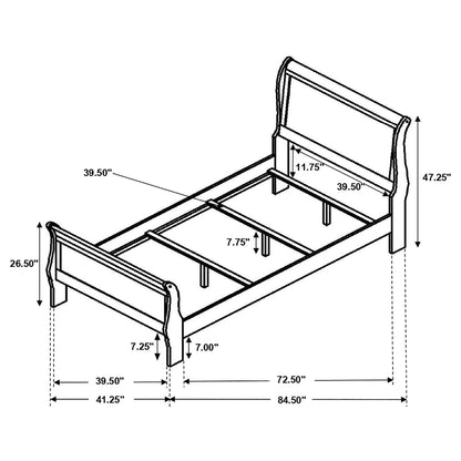 Louis Philippe Panel Bedroom Set with High Headboard - 202411T-S5 - Bien Home Furniture &amp; Electronics