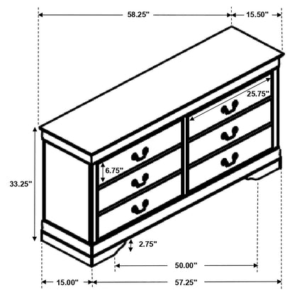 Louis Philippe Panel Bedroom Set with High Headboard - 202411T-S5 - Bien Home Furniture &amp; Electronics