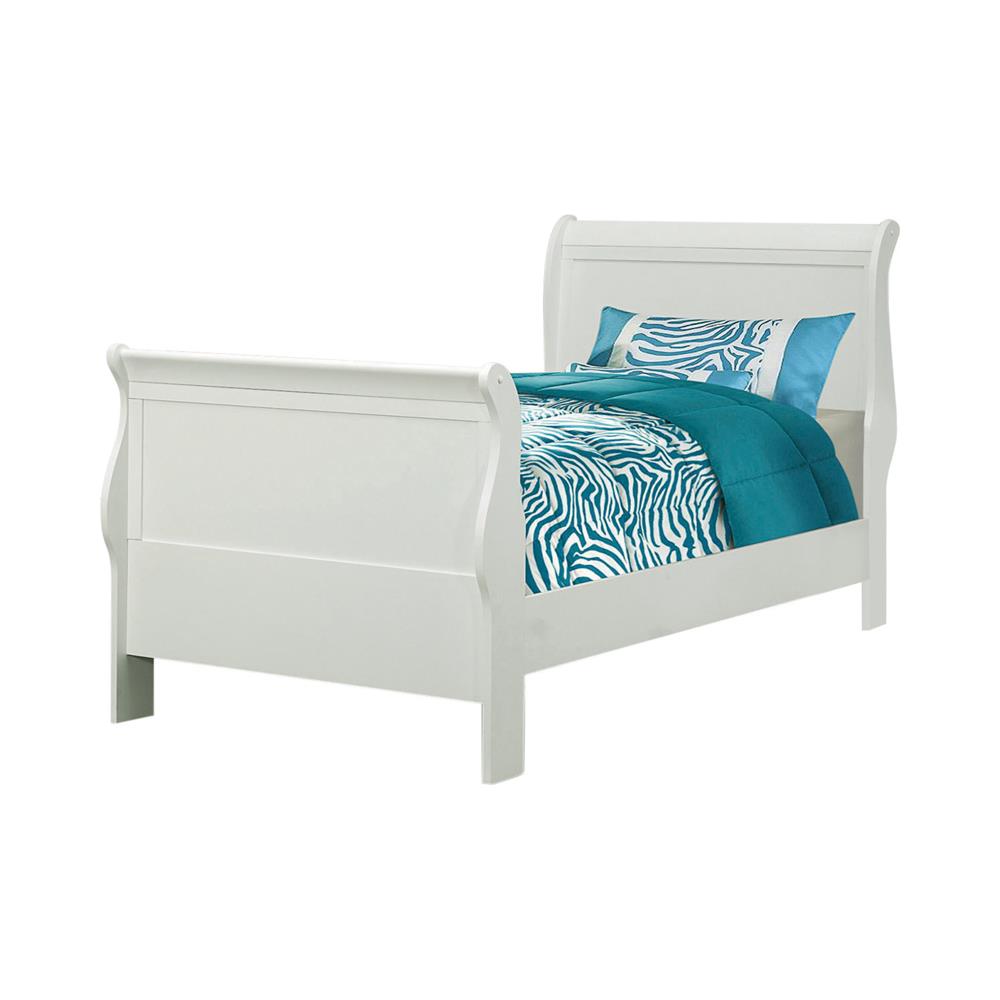 Louis Philippe Twin Sleigh Panel Bed White - 204691T - Bien Home Furniture &amp; Electronics