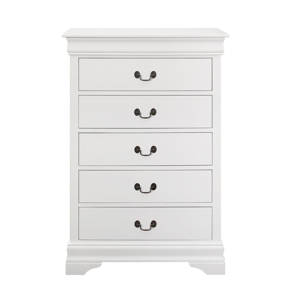 Louis Philippe White 5-Drawer Chest - 204695 - Bien Home Furniture &amp; Electronics