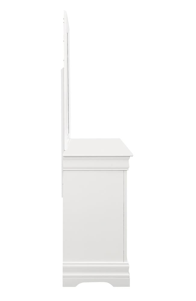 Louis Philippe White Beveled Edge Square Mirror - 204694 - Bien Home Furniture &amp; Electronics